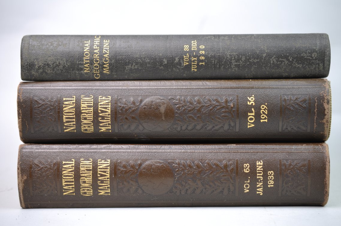 Assortment of Original Leather Bound National Geographics 1920s-1930s, photo 4 of 7