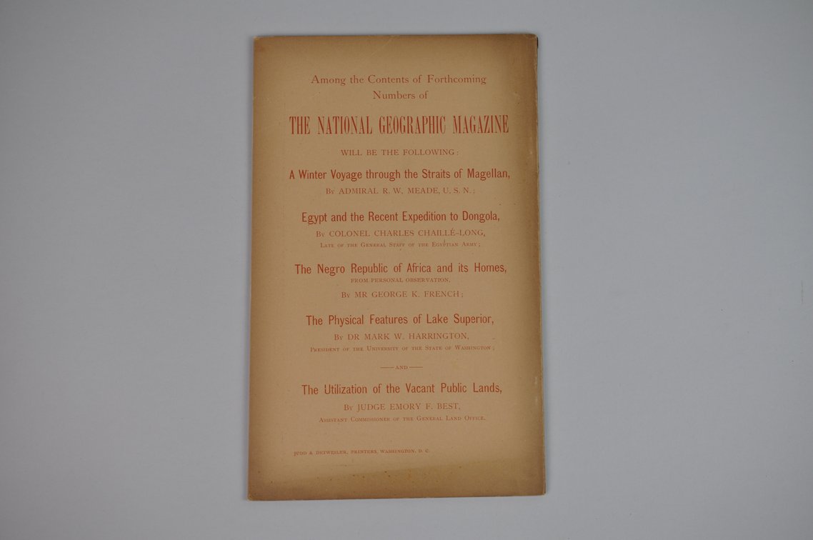 Vol. VII No. 11 – November 1896 National Geographic, photo 2 of 3