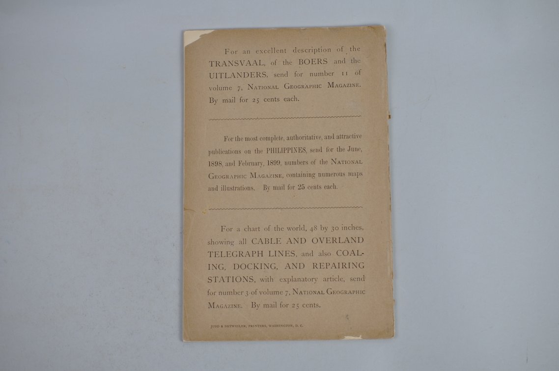 Vol. XI No. 1 – January 1900 National Geographic w/ Map, photo 2 of 3