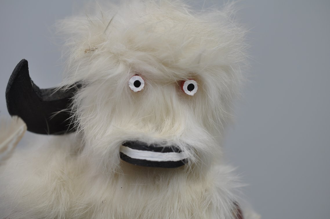 Navajo Kachina Doll White Fur Buffalo, photo 5 of 14
