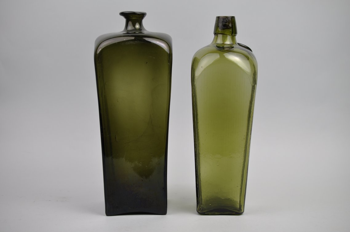 Green Square Glass Gin Bottles, photo 3 of 17