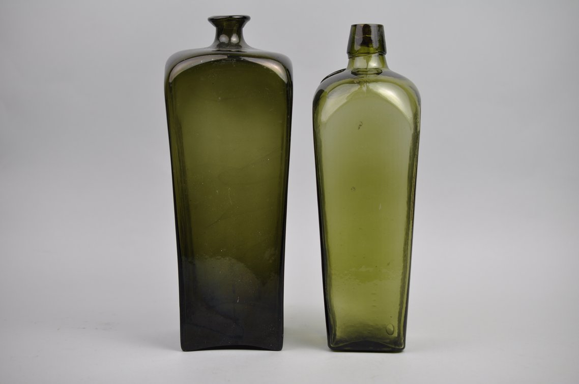 Green Square Glass Gin Bottles, photo 4 of 17