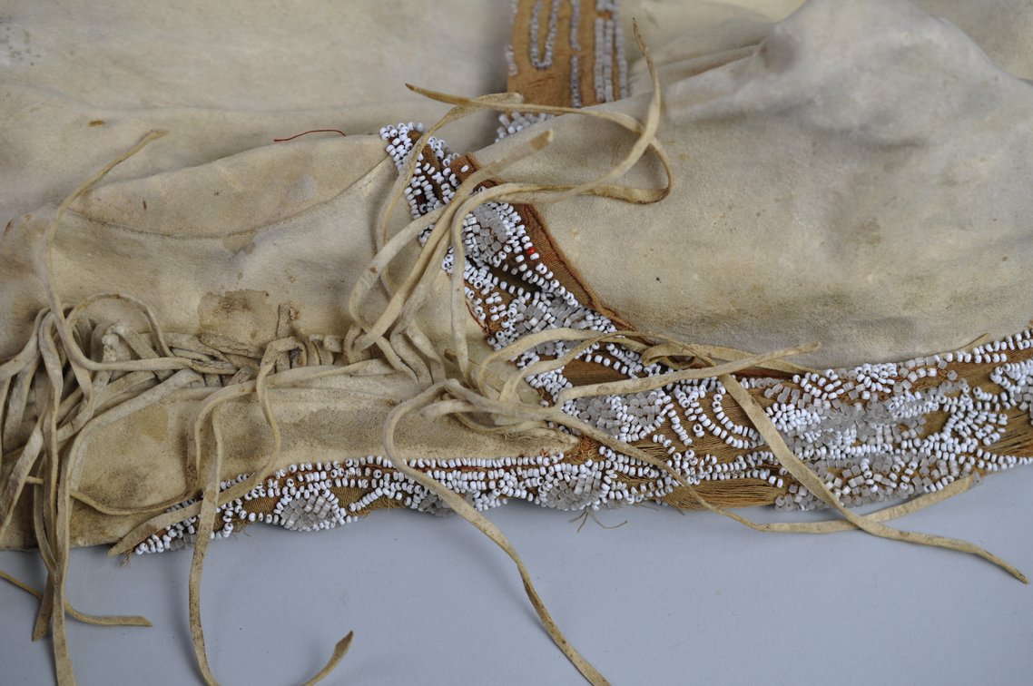 Native American Beaded Buckskin Leather Dress, photo 12 of 20