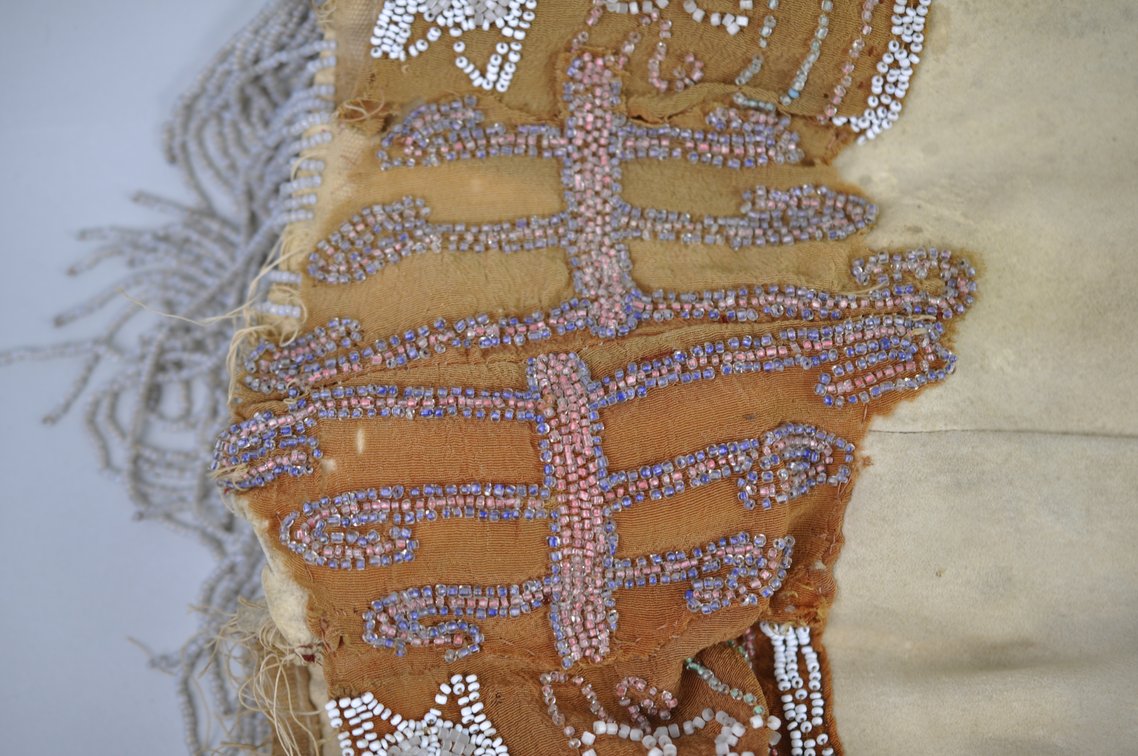 Native American Beaded Buckskin Leather Dress, photo 17 of 20