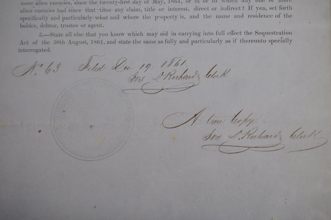 Confederate Civil War Court Questionnaire, photo 5 of 8