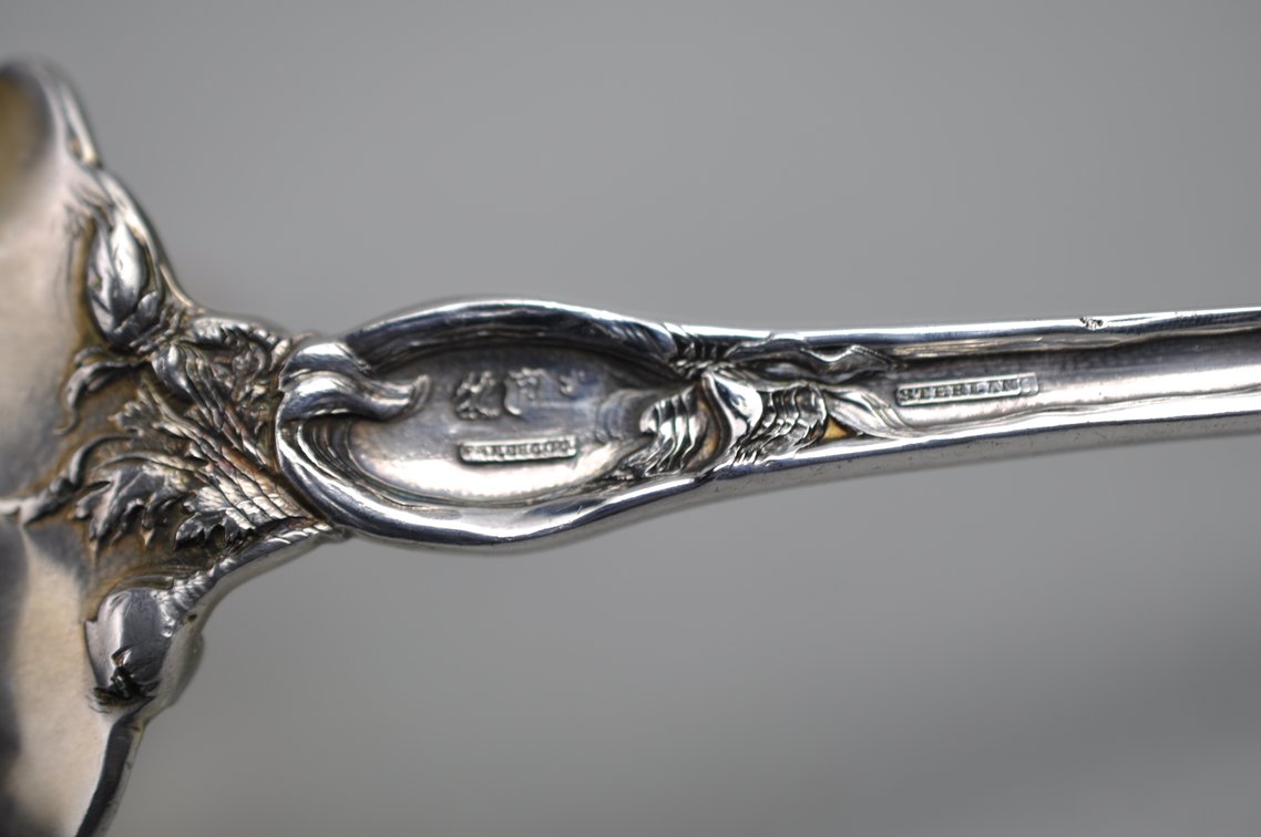 Reed & Barton Les Six Fleurs Pattern Sterling Silver Gravy Ladle, photo 8 of 11