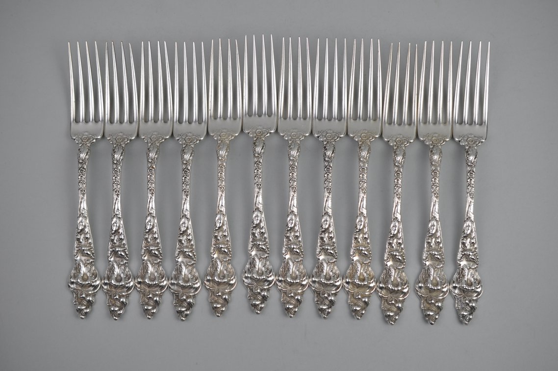 Reed & Barton Les Six Fleurs Sterling 12 Person 84 Pc Set, photo 44 of 67