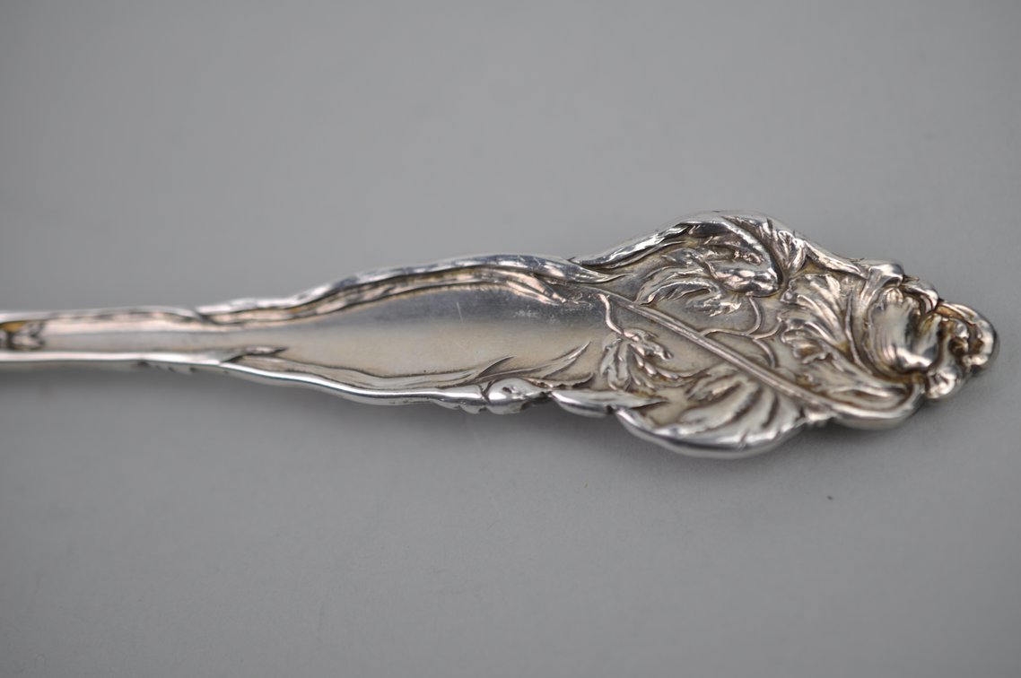 Reed & Barton Les Six Fleurs Sterling Casserole Spoon, photo 8 of 9