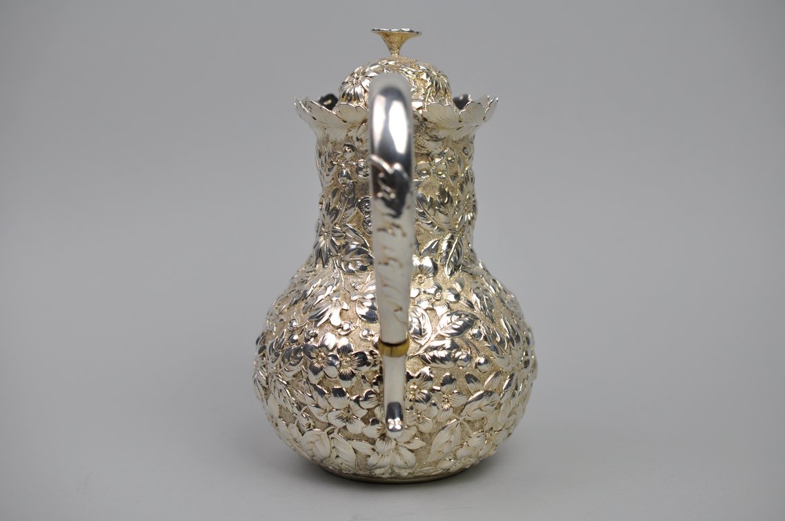 Sterling Silver Repousse' Tea Pot, photo 4 of 14