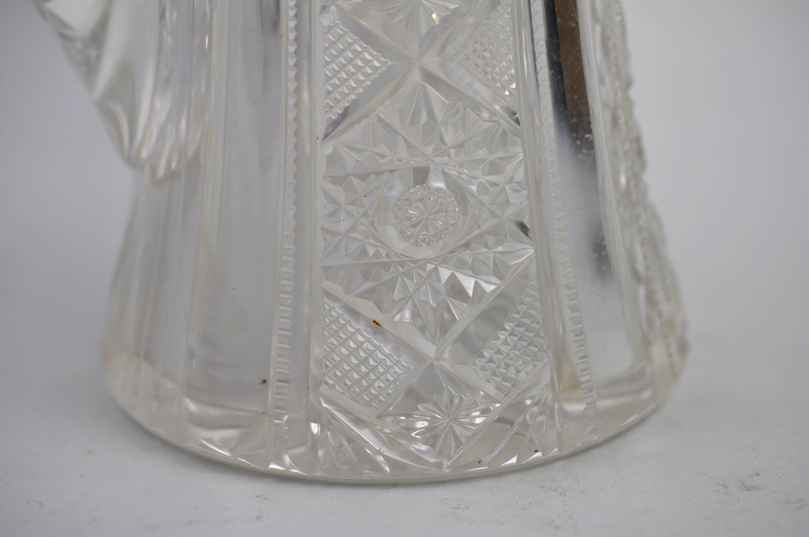 Sterling Silver and Crystal Style Glass Pitcher, photo 11 of 12