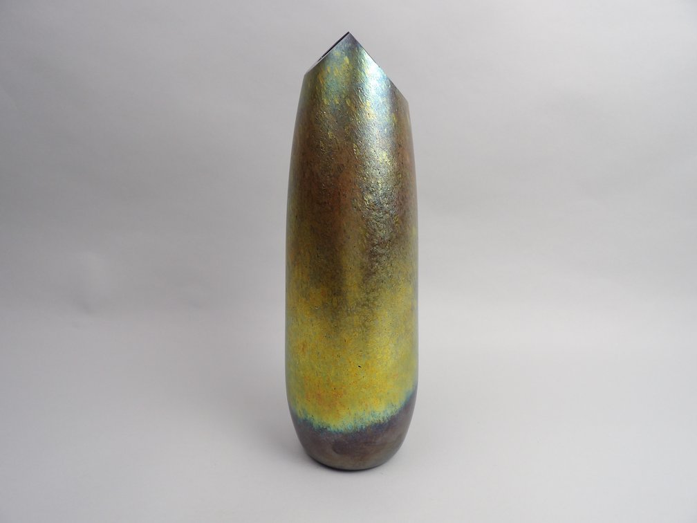 Bohemian Mottled Glass Vase, photo 4 of 5