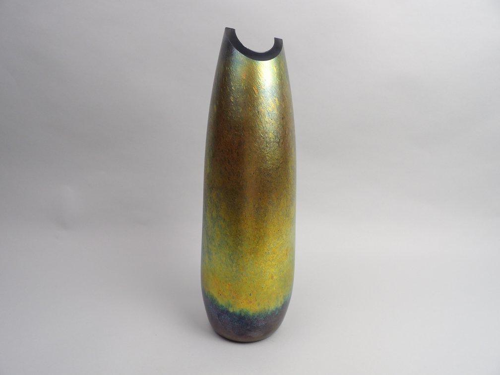 Bohemian Mottled Glass Vase, photo 3 of 5