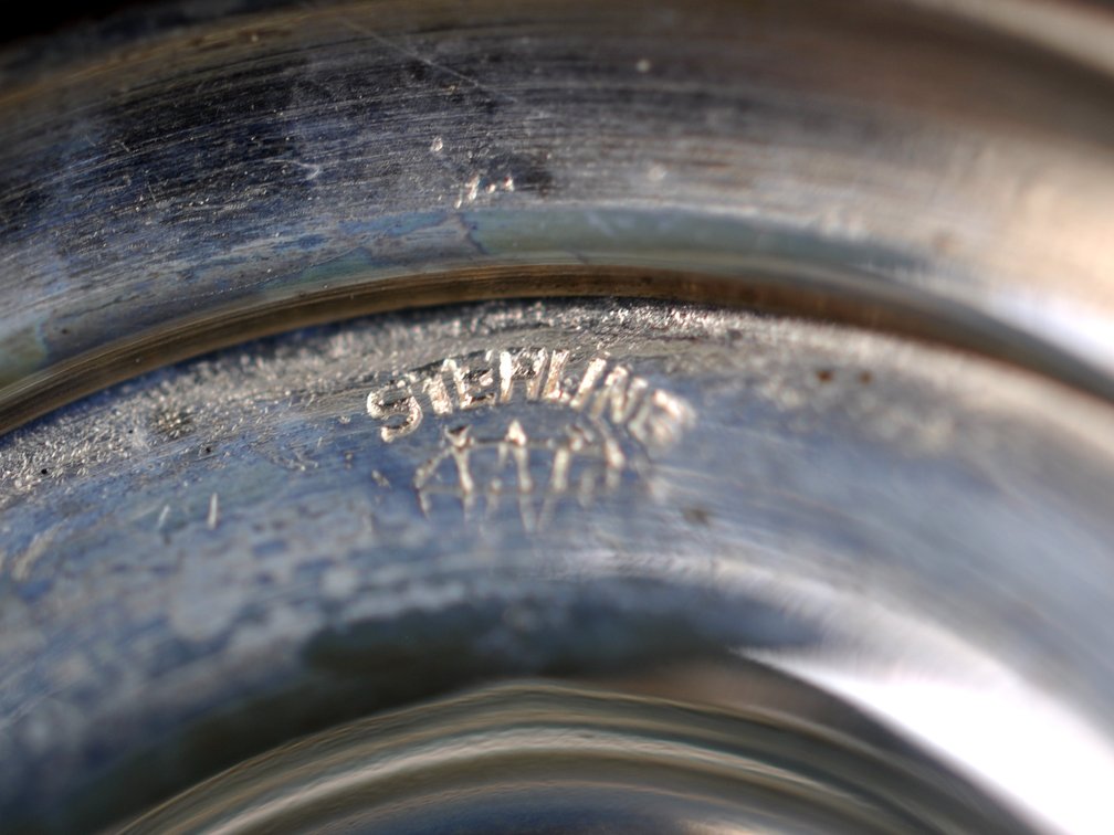 Sterling Silver Salt Cellars w/Blue Inserts, photo 11 of 29