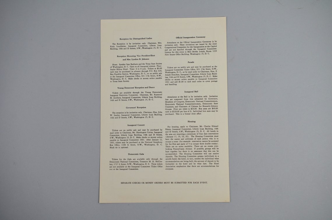 JFK U.S. Presidential Inauguration Collection, photo 8 of 9