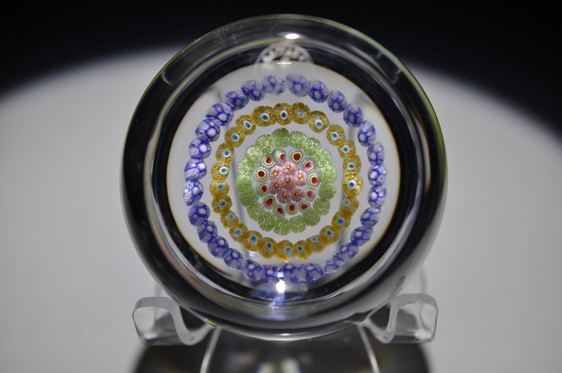 Baccarat Concentric Millefiori Paperweight