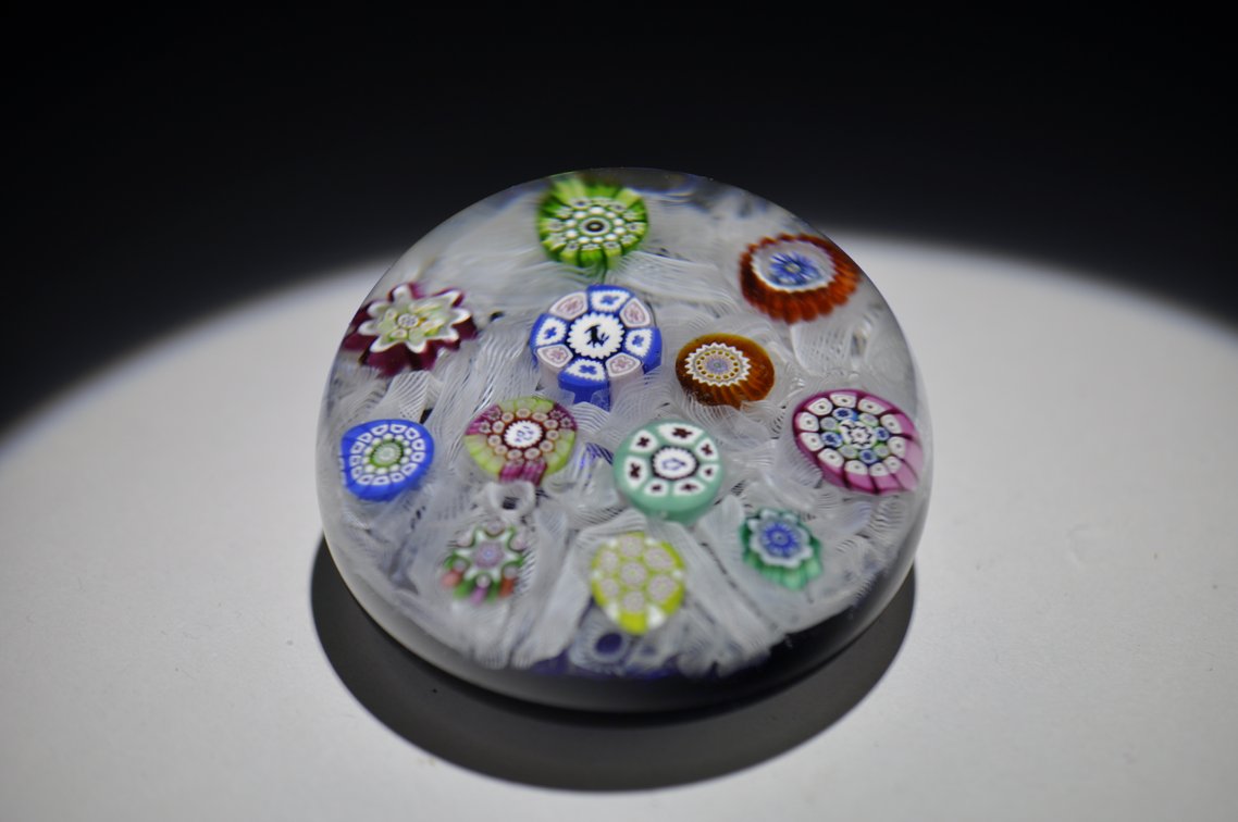 Perthshire 1974 Latticinio Paperweight
