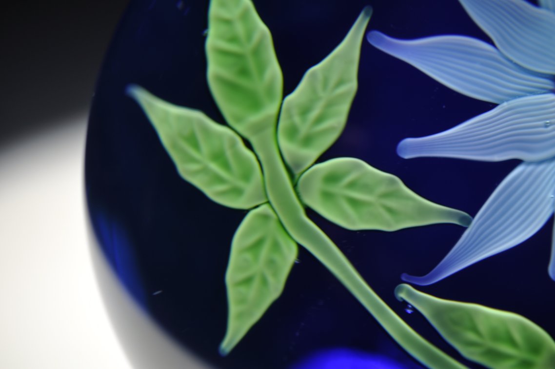 Baccarat 1970 Blue Floral Weight