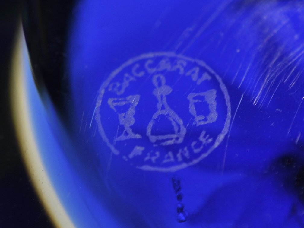 Baccarat 1970 Blue Floral Weight