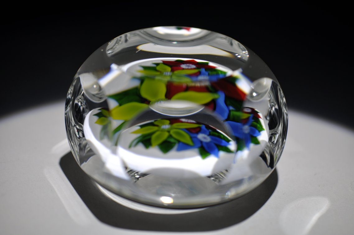 St. Louis 1975 Faceted Floral Paperweight