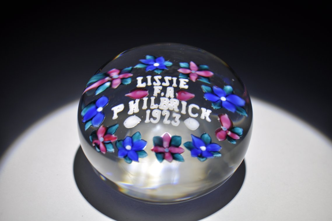 Union Glass Co. 1923 Custom Floral Weight