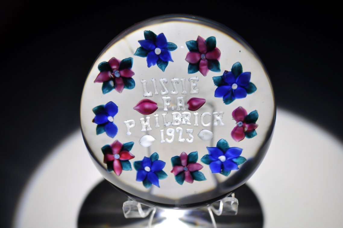 Union Glass Co. 1923 Custom Floral Weight