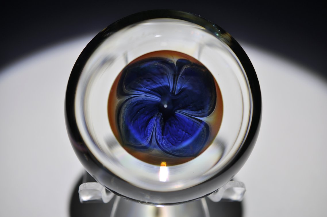 Dominick Labino 1973 Floral Paperweight