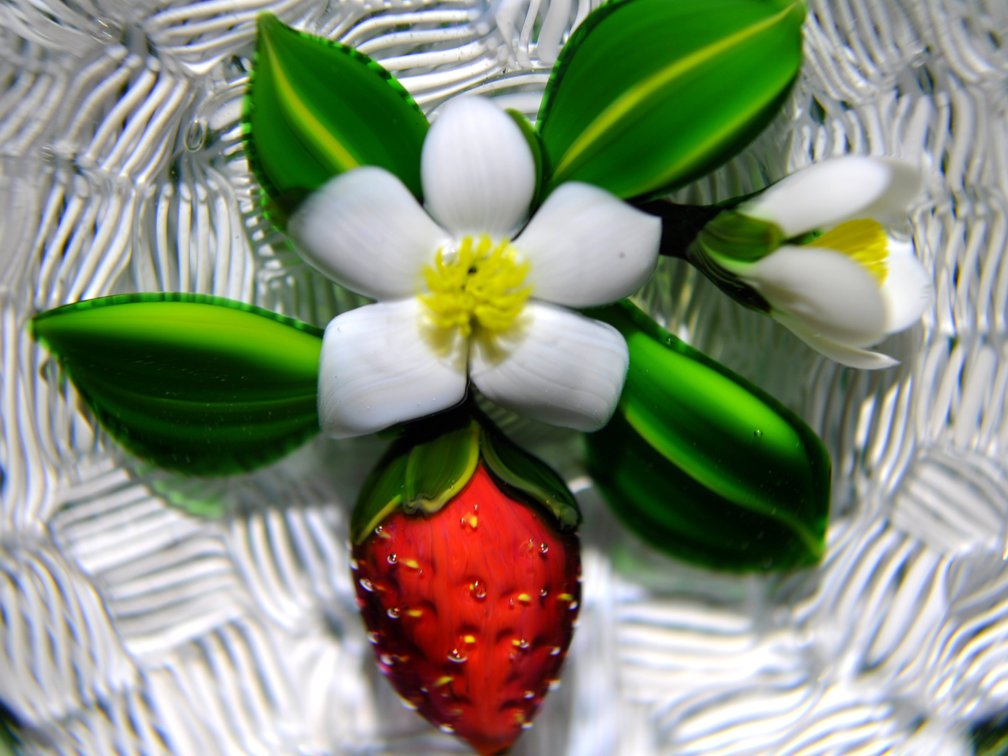 Lampwork Strawberry Paperweight