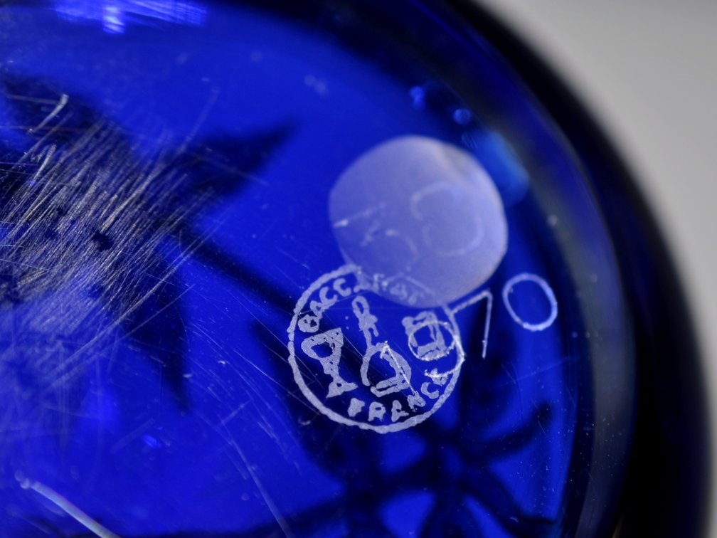 Baccarat 1970 Blue Floral Weight