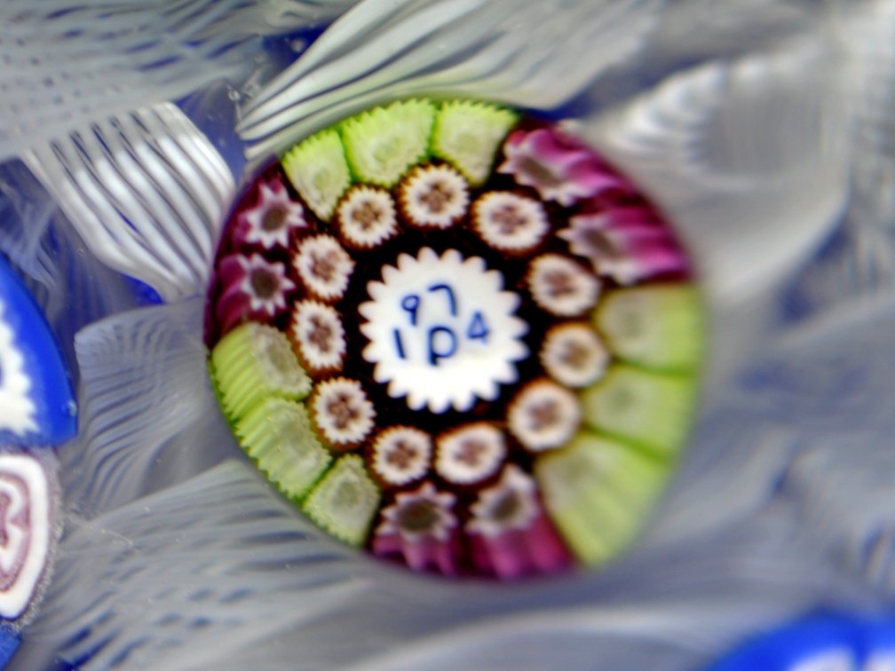 Perthshire 1974 Latticinio Paperweight
