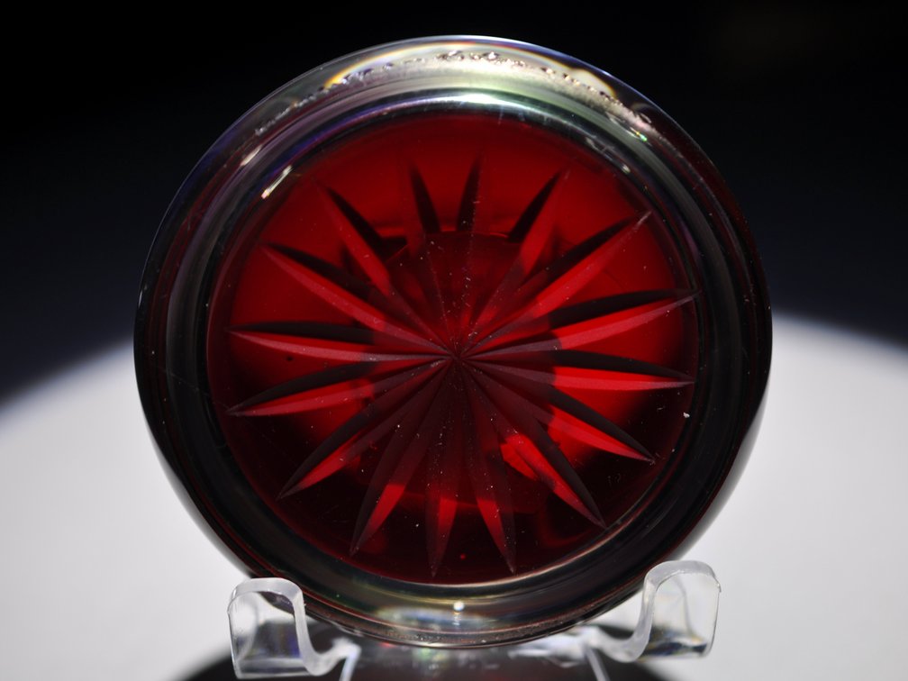 Ruby Red Sulphide Cameo Paperweight