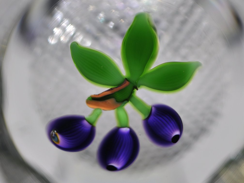 Faceted Purple Floral Paperweight