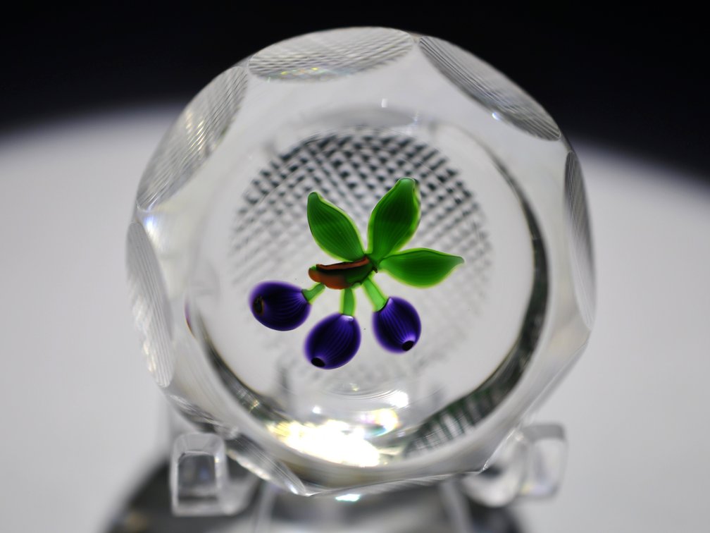 Faceted Purple Floral Paperweight