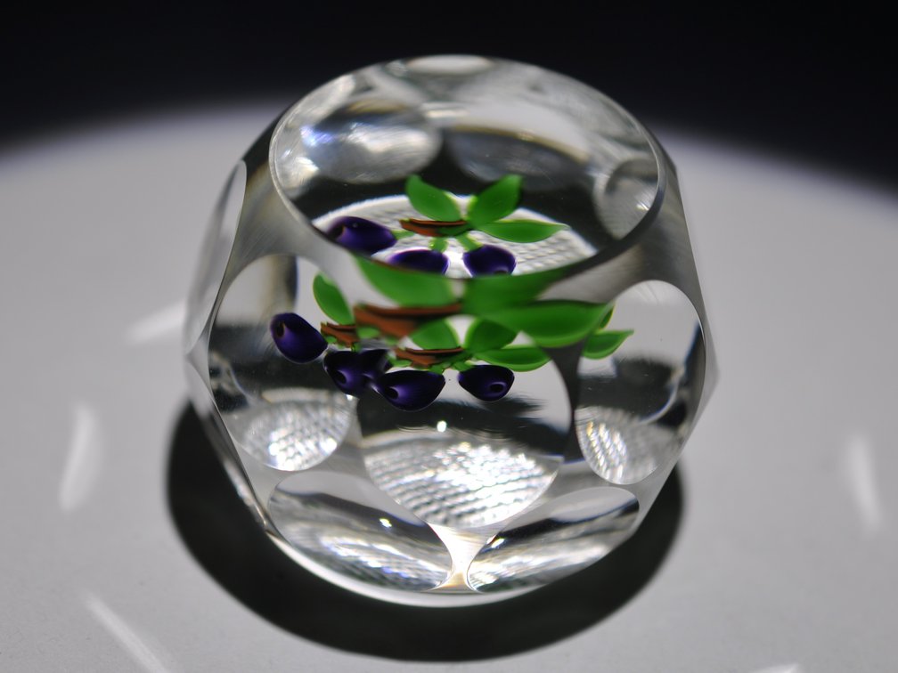 Faceted Purple Floral Paperweight