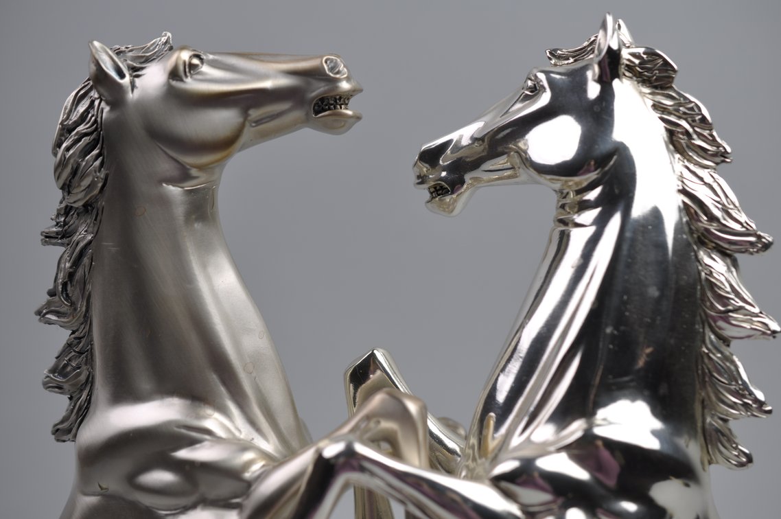 Linea Argenti Silver Plated Stallions Sculpture, photo 5 of 11