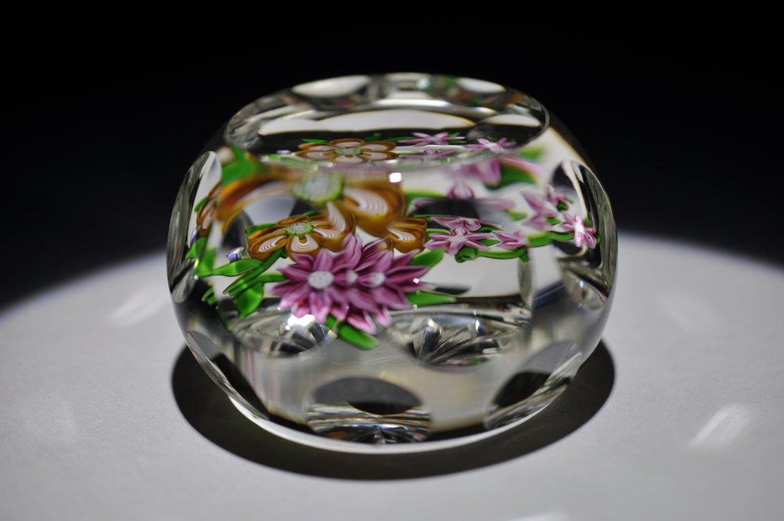Perthshire Faceted Floral Paperweight