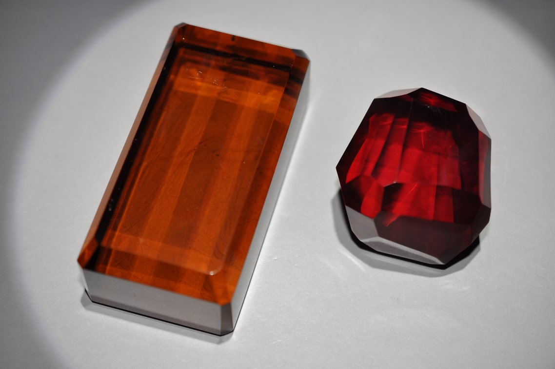Amber Faceted Block Weights