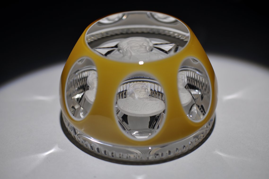 Cristal d'Albret Golda Meir Sulphide Paperweight