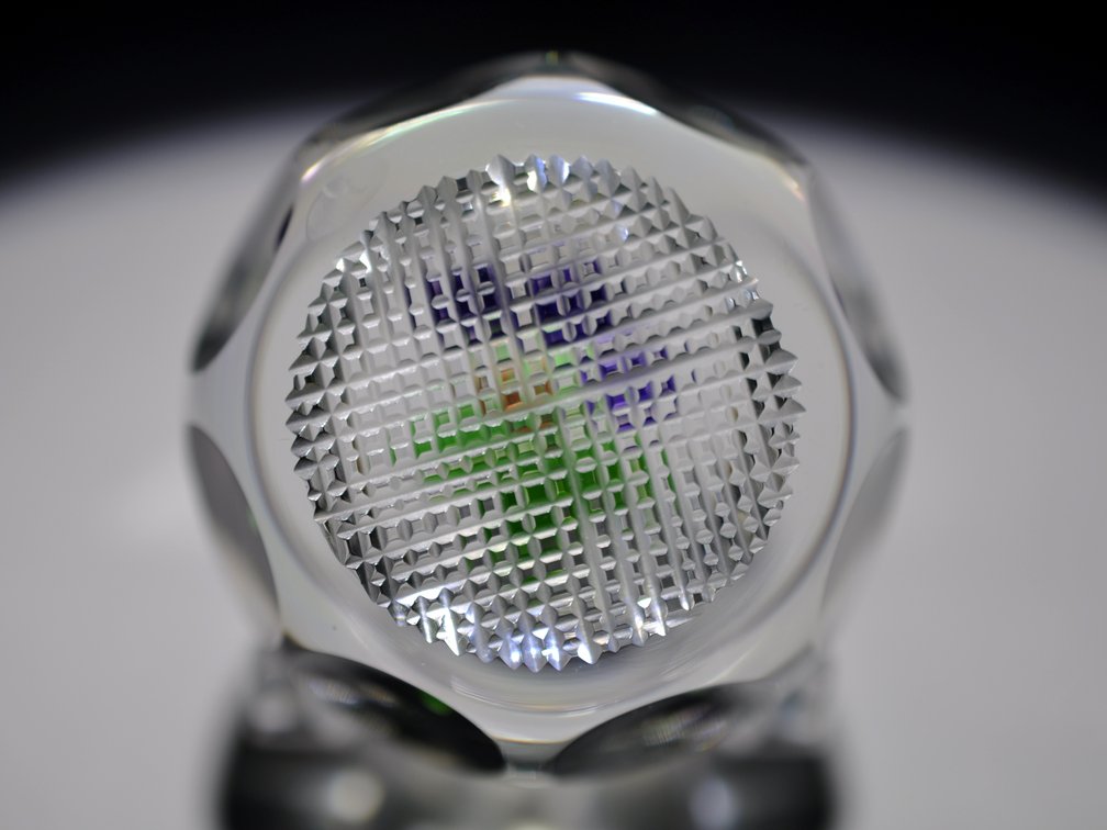 Faceted Purple Floral Paperweight