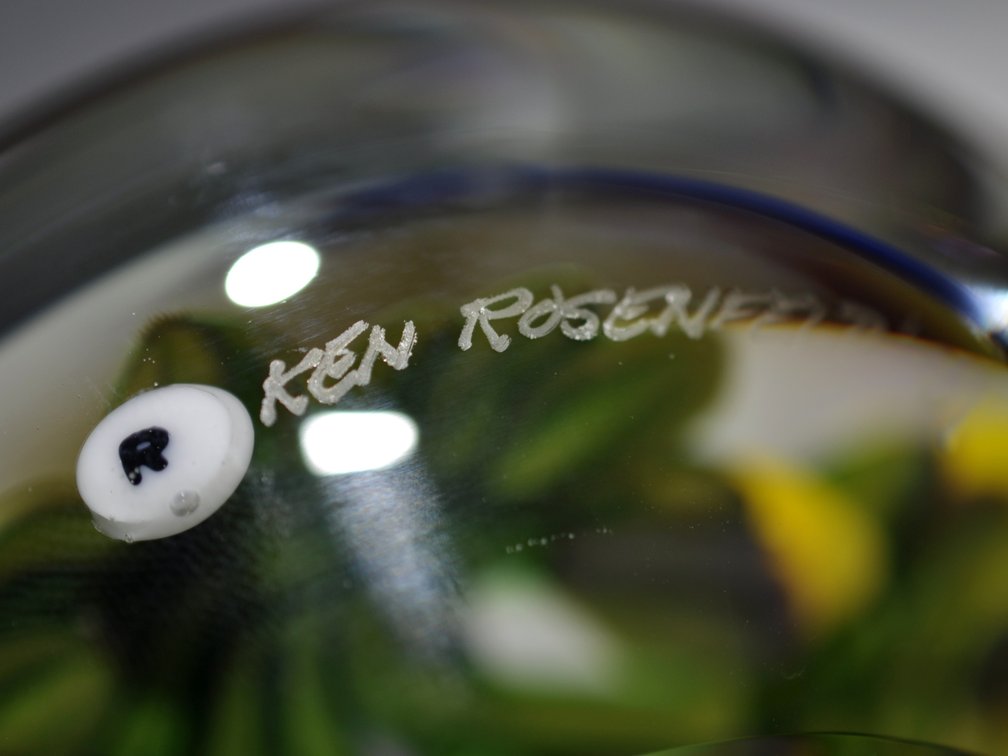Ken Rosenfeld 1987 Floral Paperweight