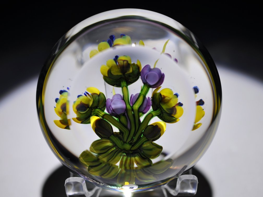 Ken Rosenfeld 1987 Floral Paperweight