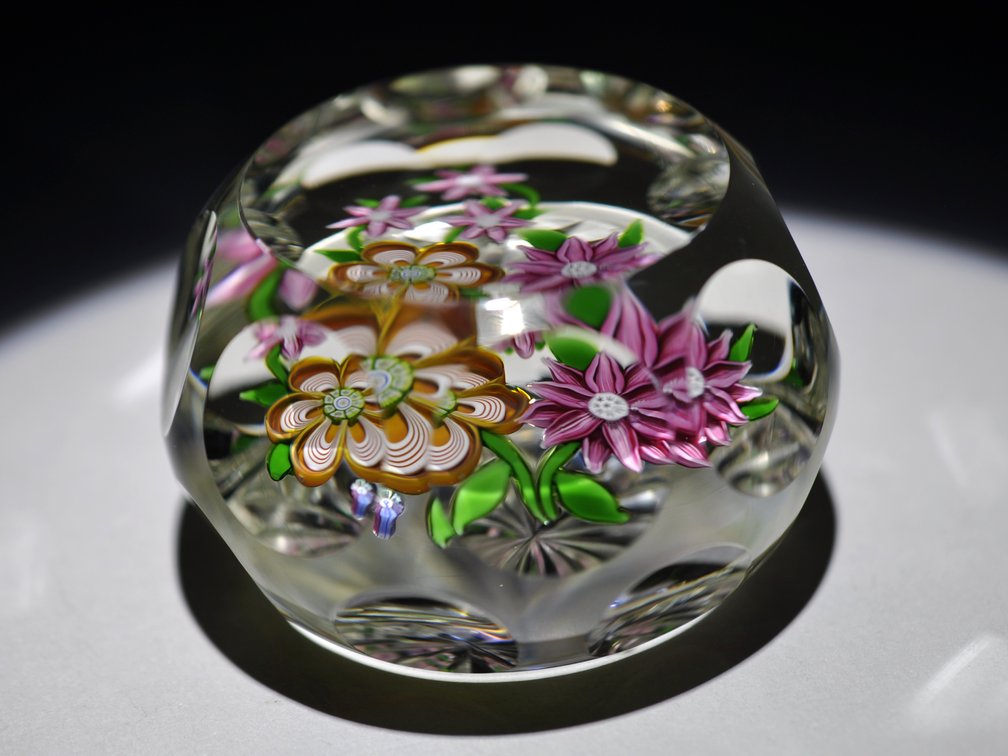 Perthshire Faceted Floral Paperweight