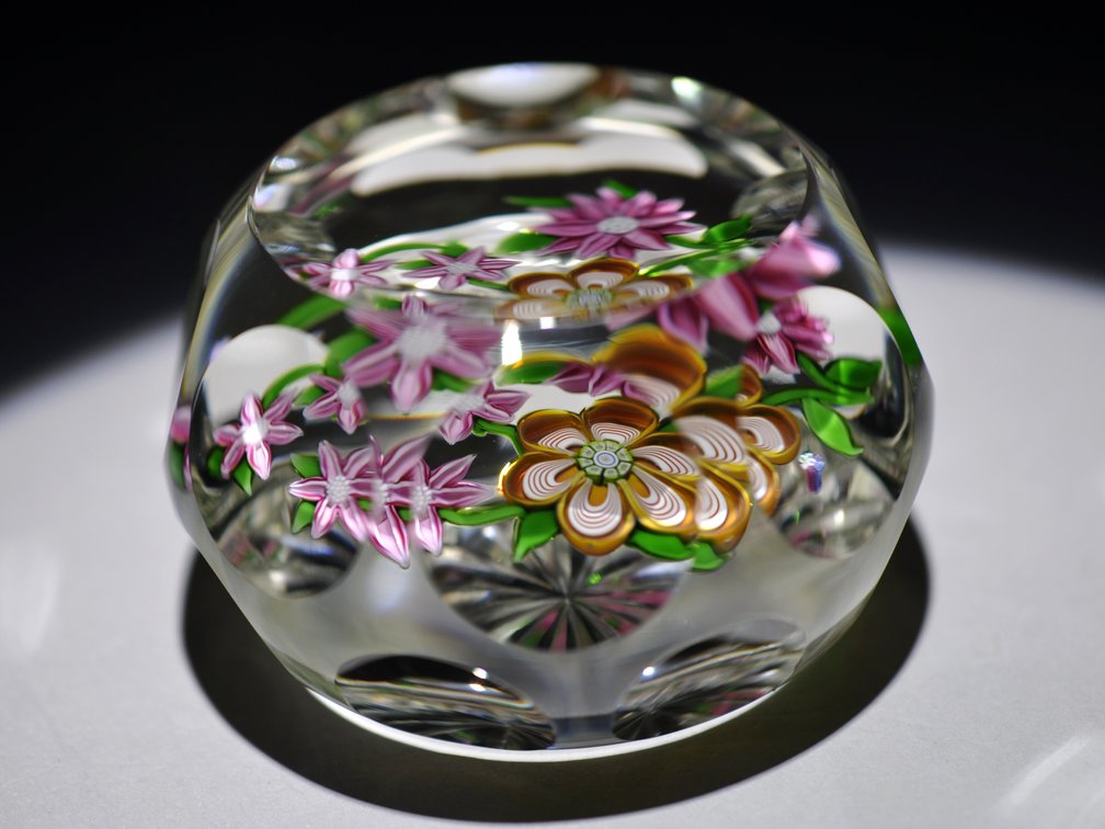 Perthshire Faceted Floral Paperweight
