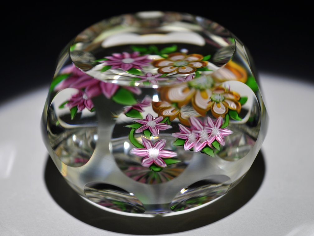 Perthshire Faceted Floral Paperweight