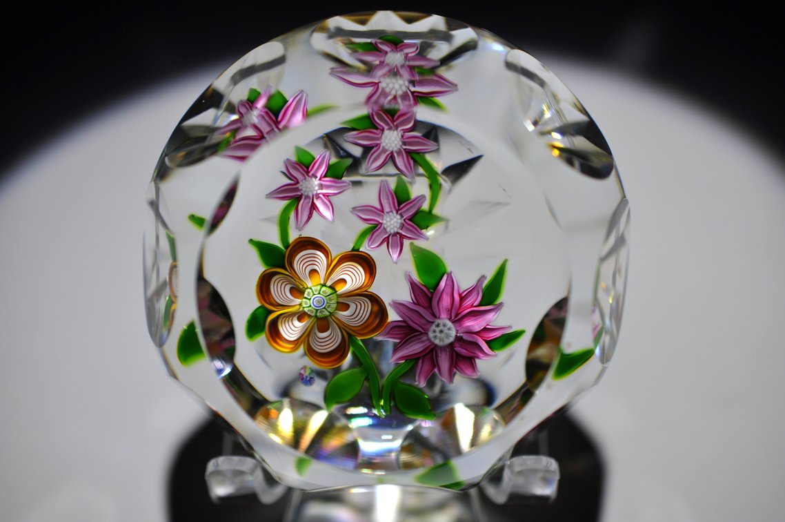 Perthshire Faceted Floral Paperweight