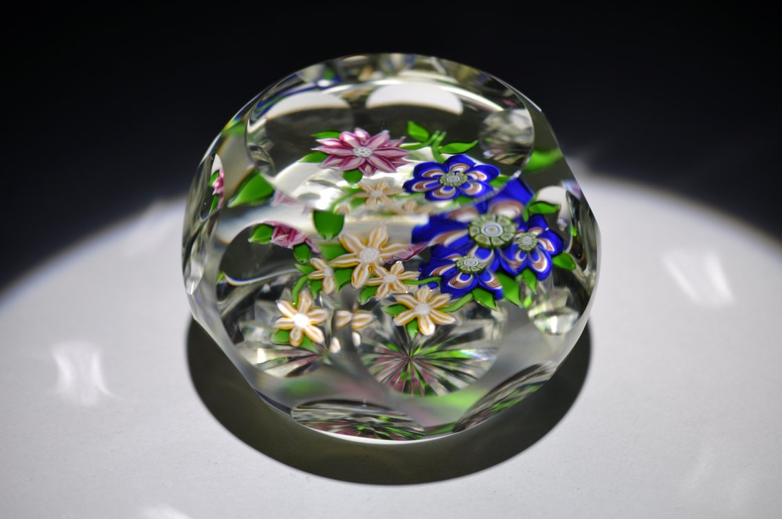 Perthshire Faceted Floral Paperweight
