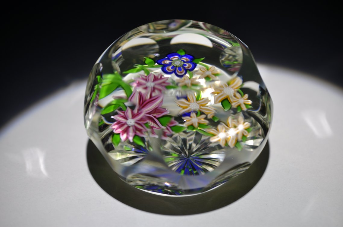 Perthshire Faceted Floral Paperweight