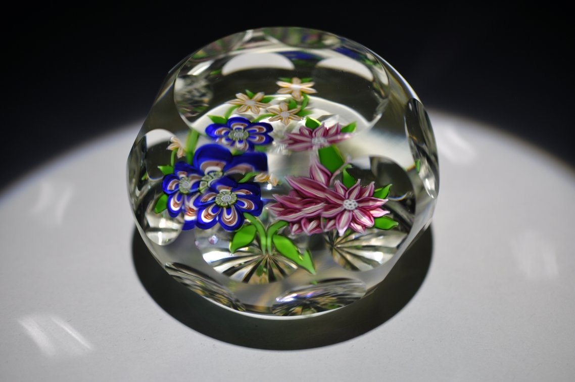 Perthshire Faceted Floral Paperweight