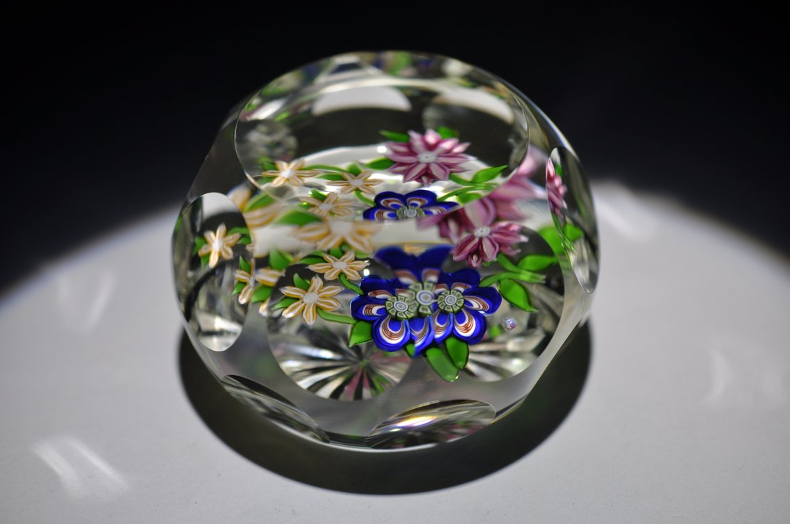 Perthshire Faceted Floral Paperweight