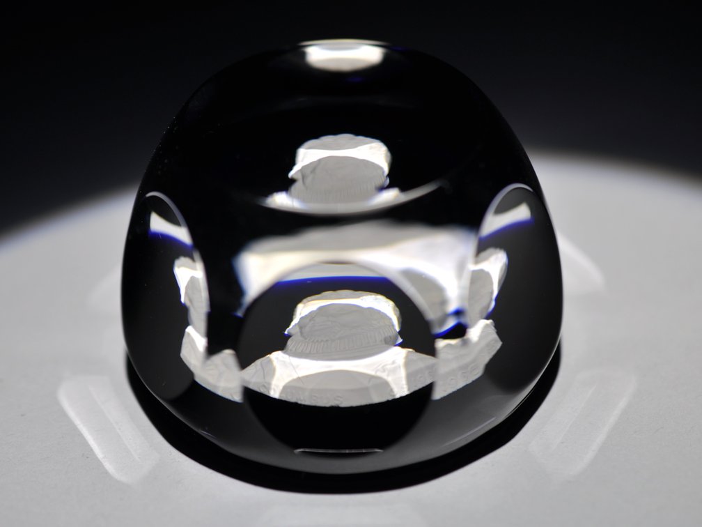 Cristal d'Albret  Columbus Sulphide Overlay Paperweight