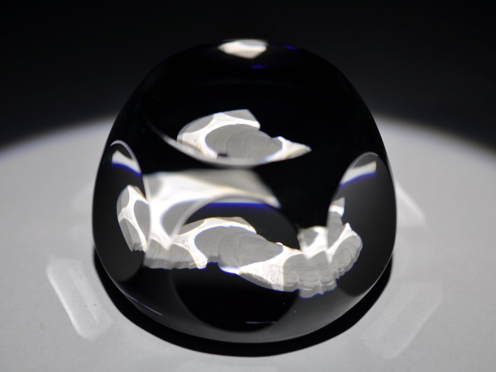 Cristal d'Albret  Columbus Sulphide Overlay Paperweight
